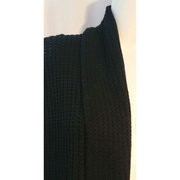 NWT - One Grey Day Black Knit Superfine Merino Open Cardigan W Pockets - Sz L - Picture 6 of 10